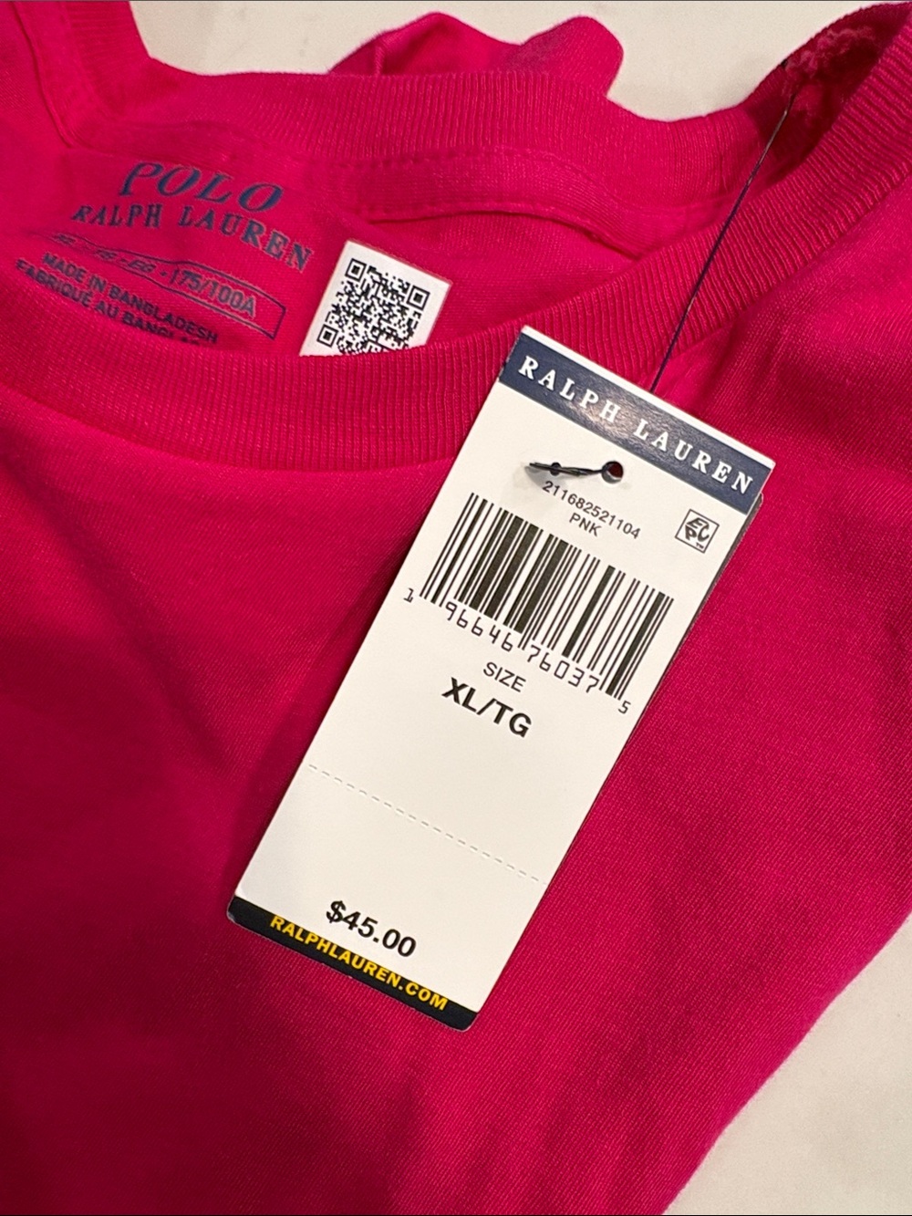 Polo by Ralph Lauren Short Sleeve Tee in Hot Pink - Picture 2 of 2